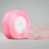 π Sheer Organza Ribbon β Elegant & Versatile Finish in soft pink color on a roll