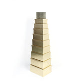 10PCS Gift Box Gold Lethr Lk Whole Set stacked in a stylish design, ideal for luxurious gifting.