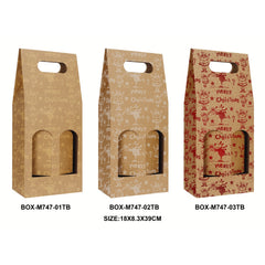 Christmas Wine Box - festive packaging for wine gifts, featuring three designs with cheerful holiday themes.