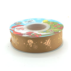 X-mas Ribbon w Pattern(2.5CM*22M) featuring festive snowflakes and Santa design for holiday decorating.