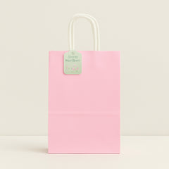 Craft Solid Colour Bag(3PCS/27*22*11) in pink with strong handles for gift packaging and retail use.
