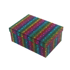 7/10 Sparkle Gift Box B.(25*18*10.5CM) with vibrant holographic rainbow glitter design