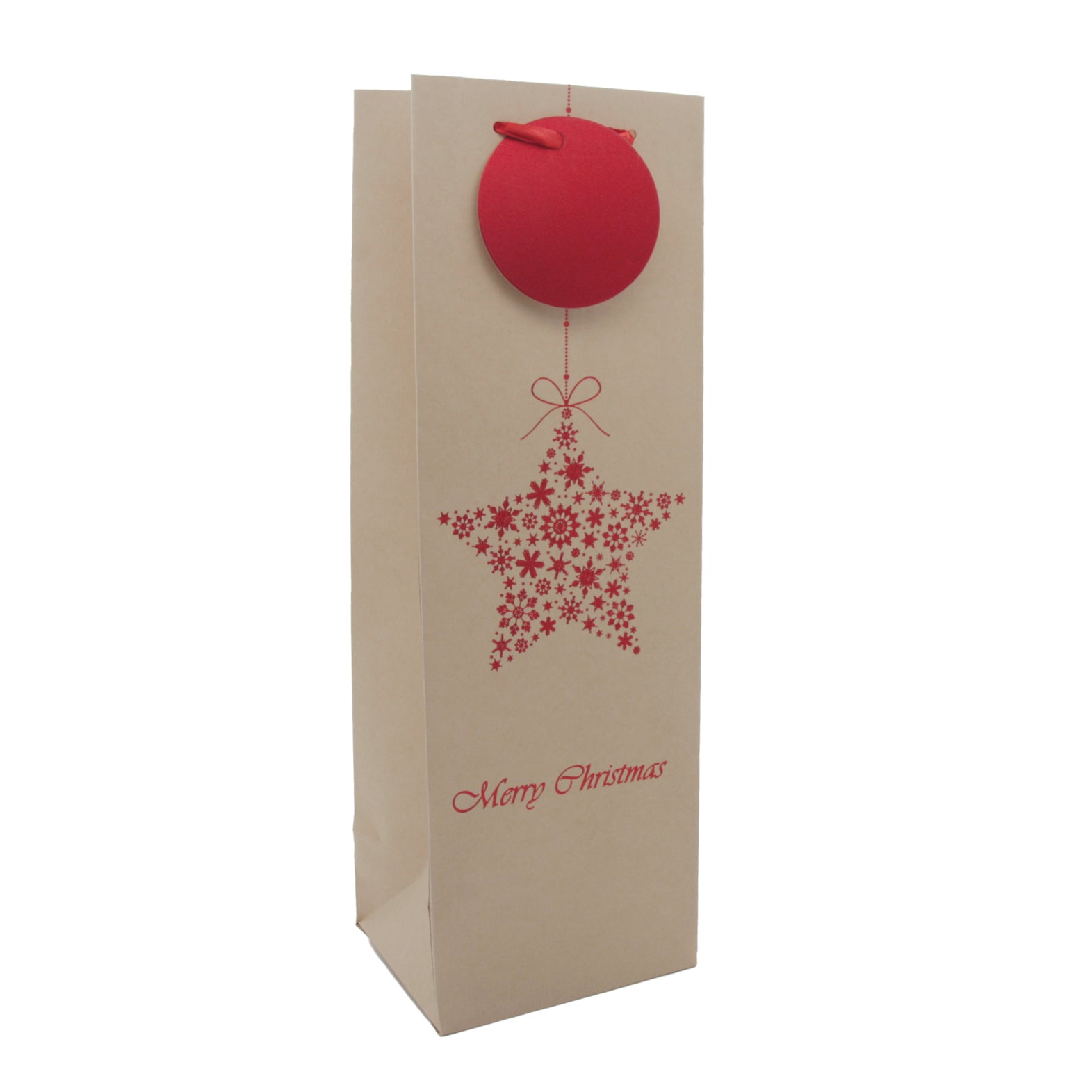 X-mas Wine Bag CFT(36*12*10CM/M1052) featuring a festive star design and red ornament.