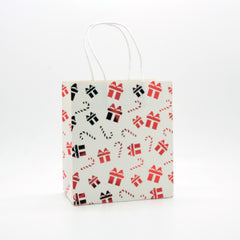 Foil Christmas Paper Bag(31*24*12CM/9183L) featuring festive gift patterns and candy canes.