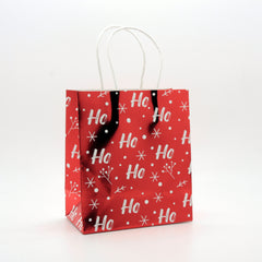 Foil Christmas Paper Bag(31*24*12CM/9183L) with festive red design and handles, perfect for holiday gift giving.