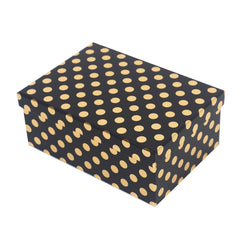 1/10 Gold Dot Black Gift Box(37.5*29*16CM) with a stylish black and gold polka dot design.
