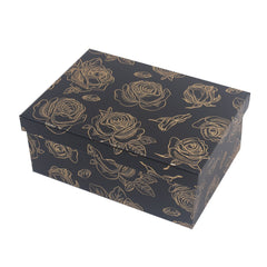 10/10 Gold Rose Black Gift Box(19*13*7.5CM) featuring elegant rose design on a black background.