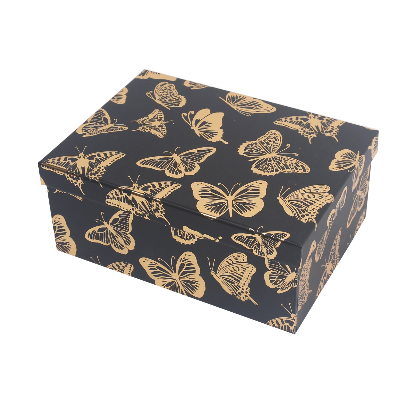 4/10 Gold Butterfly Black Gift Box(31*23*13.5CM) featuring elegant gold butterfly design on a black background.