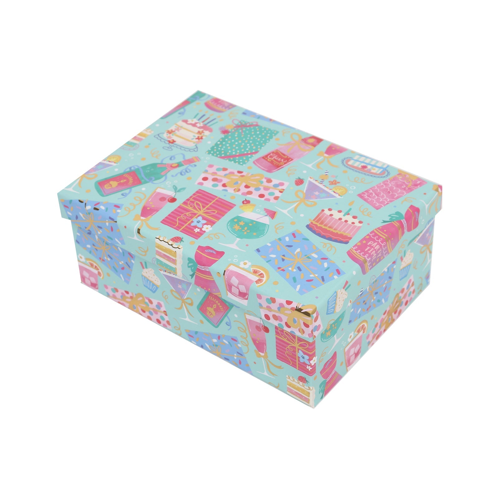 2/10 Party Mint Gift Box(35*27*15.5CM) colorful gift packaging for events and celebrations.