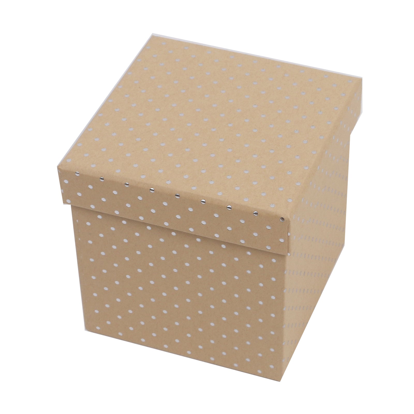 7/10 Silver Dot Craft Gift Box(14.5*14.5*14.5CM) in a polka dot design, perfect for gifting and crafts.