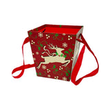Reindeer Gift Bag(17*17*18CM) – Red Handle with festive design and red handles for holiday gifting.