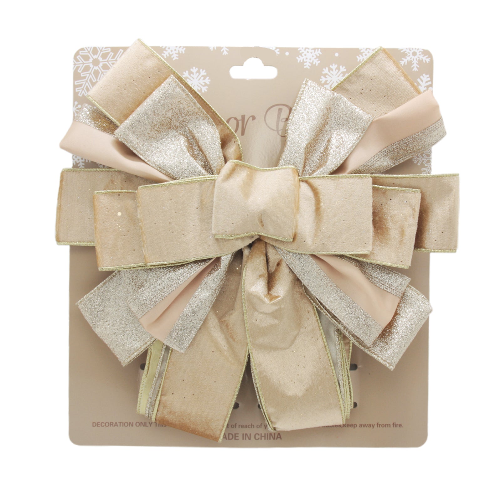 Gold Luxury Christmas Bow(33*135CM): elegant decorative bow for festive celebrations.