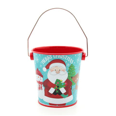 Christmas R.D Bucket(10.2*10.3CM) featuring festive Santa design with cheerful decorations.