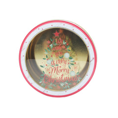 Round TL Christmas Tin Box(16.8*5.6CM/S) with festive design for holiday gifting and decorations.