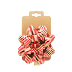Striped Gift Bows(12CM) in red and gold packaging for festive gift wrapping.