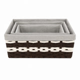 Complete 3 piece lined rectangular paper basket set S M L