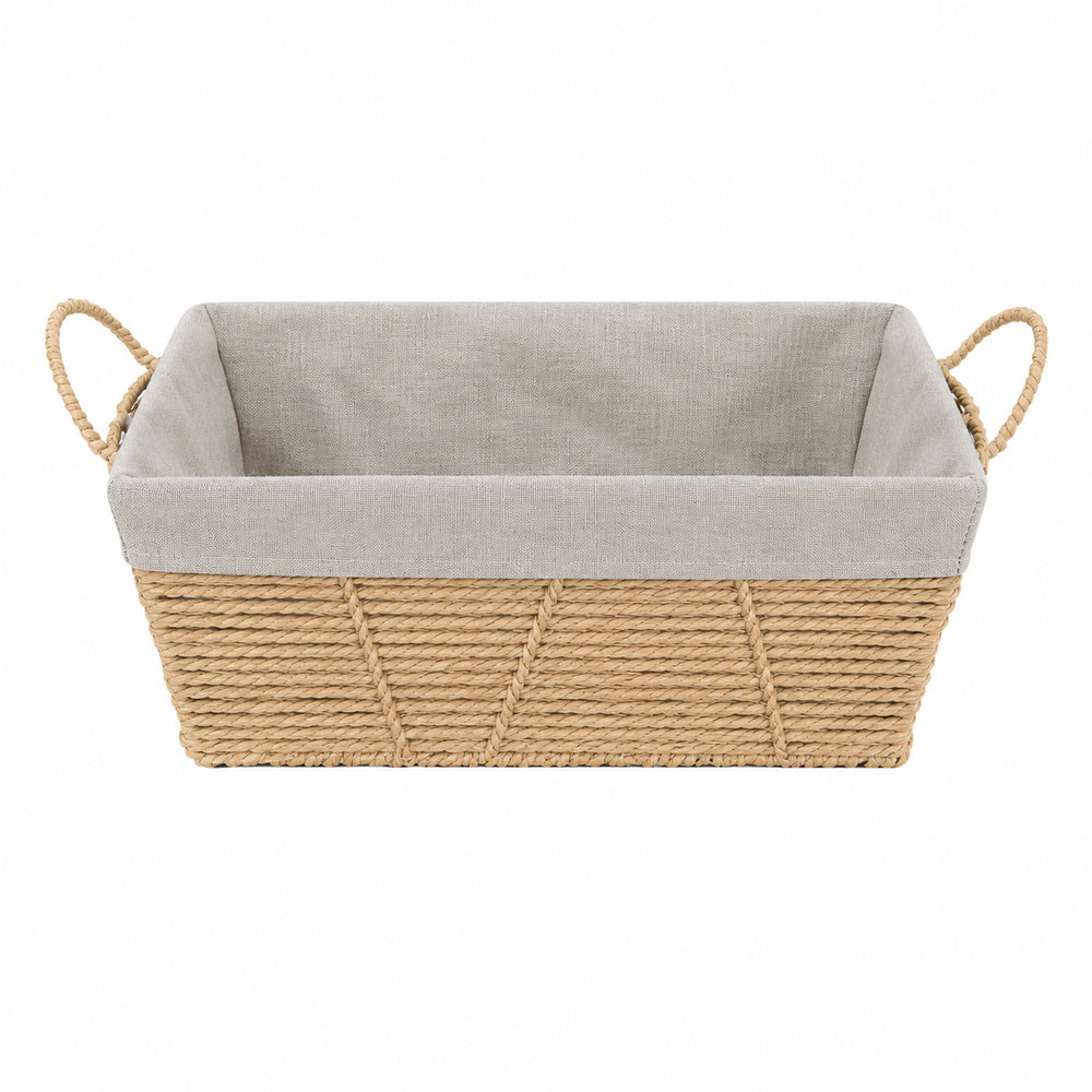 Small rectangular paper basket with handles 30 x 20 x 16 cm
