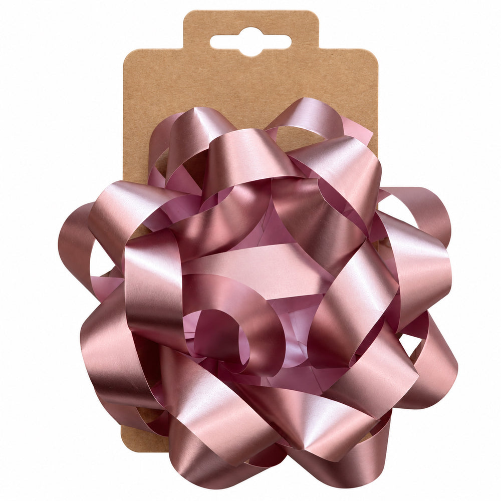 Pink metallic gift bow 12cm