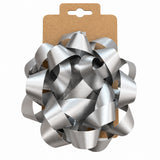 Silver metallic gift bow 12cm