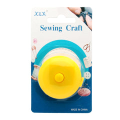 Sewing Craft Tape Measure in blue and yellow packaging, ideal for sewing projects and crafting.