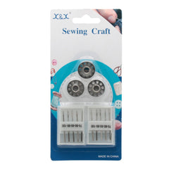 Sewing Machine Needle and bobbins set for sewing craft, essential for every sewing project.