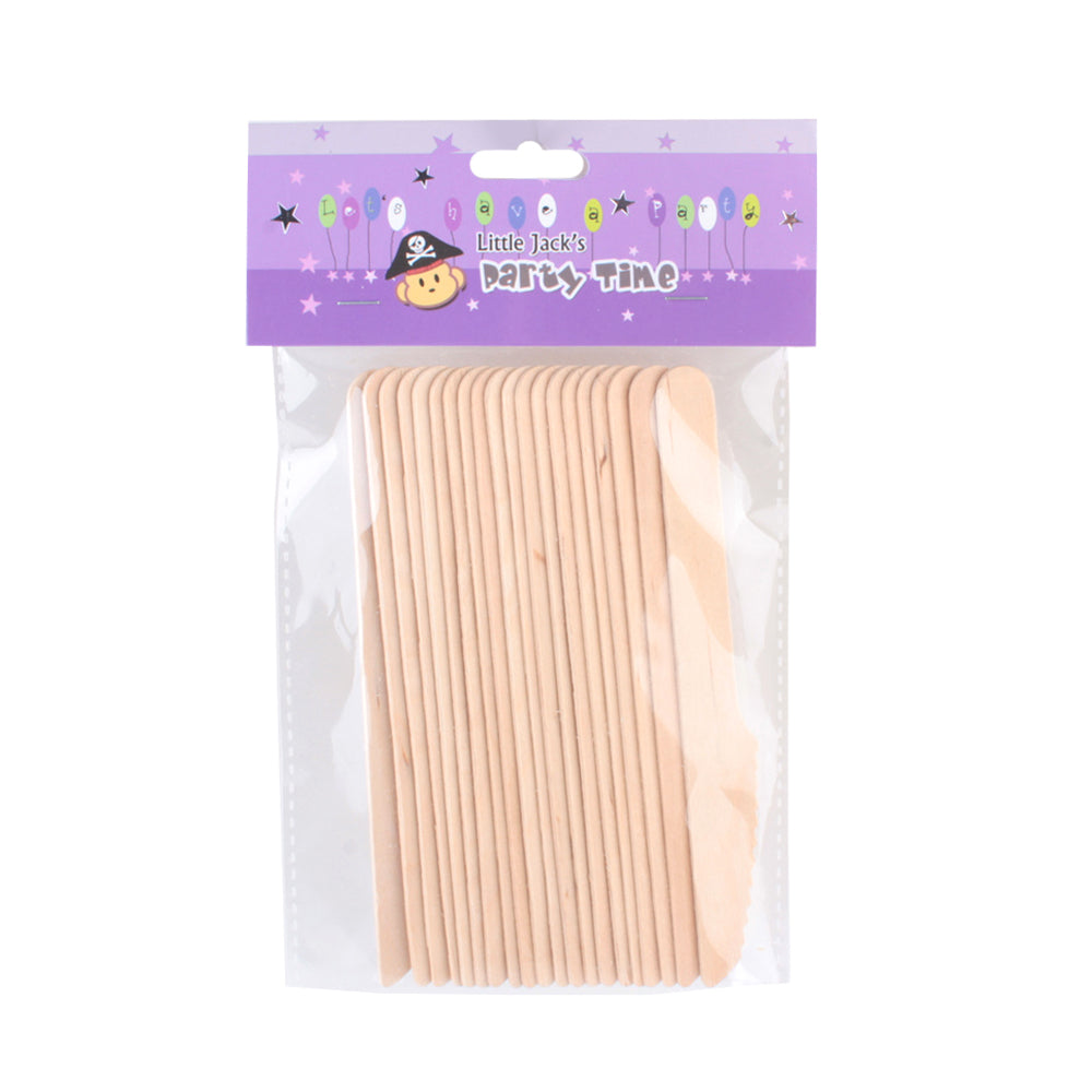 Disposable Wooden Knife (20PCS) in a party packaging, ideal for events and celebrations.