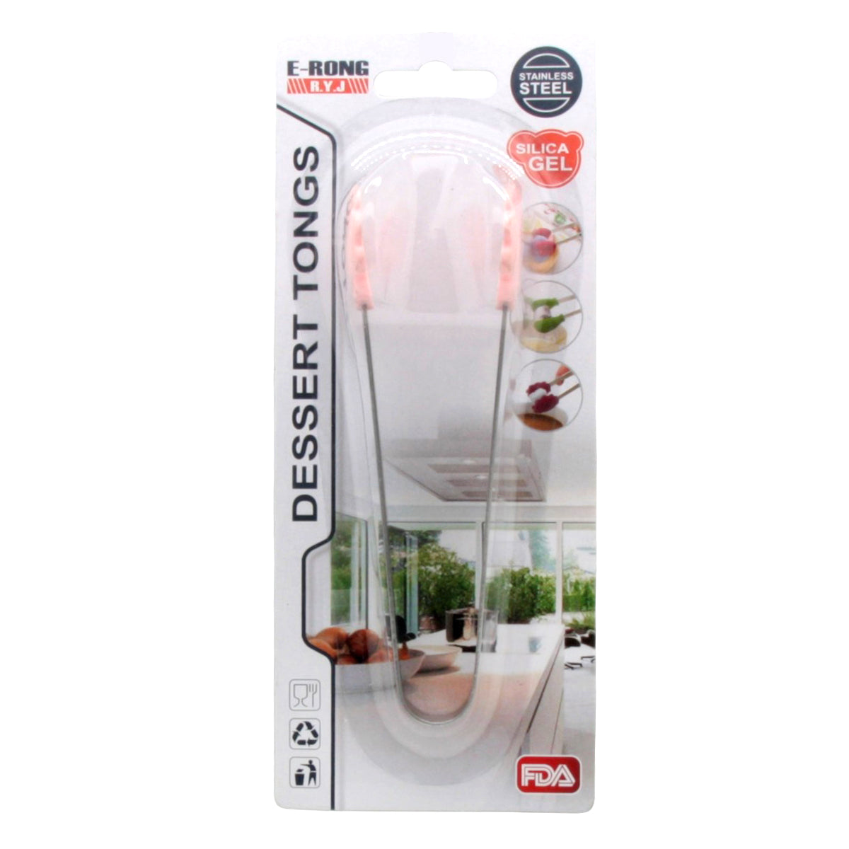 Tong Silicone End mini tongs with silicone tips and stainless steel for cooking and serving.