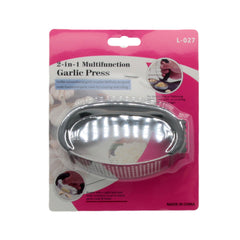 2-in-1 Multifunction Garlic Press for easy garlic crushing and meal prep.