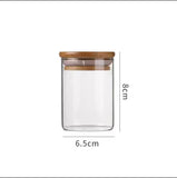 Glass Storage Jar with Wooden Lid 6.5 x 8cm - SKU 921201539
