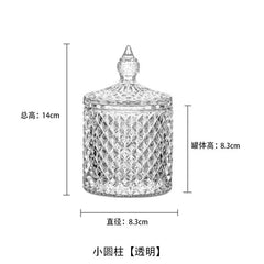 Candy Holder S(8.3*14CM) clear crystal decorative jar with lid and precise dimensions.