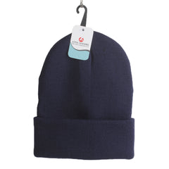 Solid Beanie – Warm Winter Hat | Lotsa Goodies NZ in navy color, perfect for winter comfort.