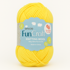 π§Ά Soft Wool Yarn for Knitting & Crochet β 100g Ball(SQ765) in vibrant yellow color for all crafting projects.