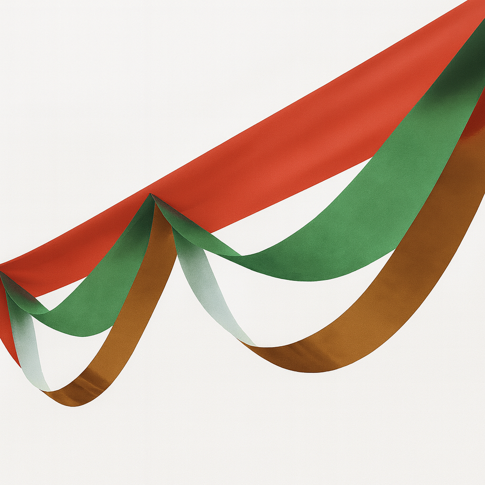 BL X-mas Hanging Banner Flag – Metallic Red Decoration in festive colors for holiday decoration.