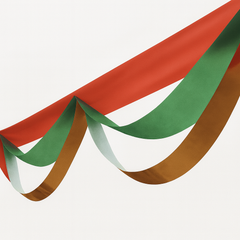 BL X-mas Hanging Banner Flag – Metallic Red Decoration in festive colors for holiday decoration.