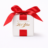 White gift box with a red ribbon and 'Especially For You' text on a white background