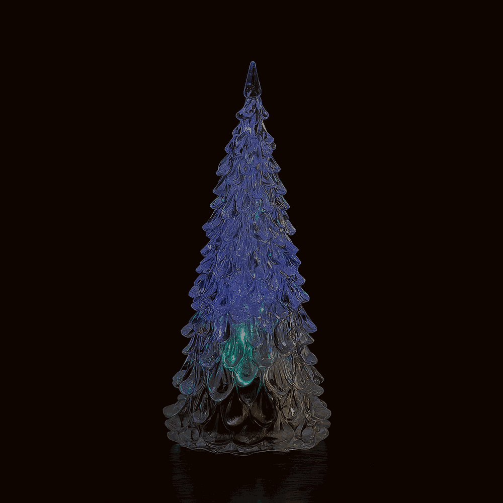 🎄 X-mas Flashing Tree (12.5CM) glowing in colorful light, perfect for festive holiday decoration.
