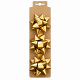 Gold metallic star gift bows, 3 pieces, 6cm