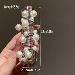 Metallic Bead Spiral Hair Ties ??Set of 1 Silver