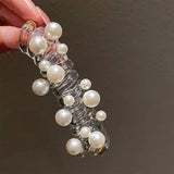 Metallic Bead Spiral Hair Ties ??Set of 1 Silver