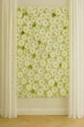 🌈 Multicolor Luxury Flower Wall Panel – Mixed Bloom Series(40*60CM/White) with green and white floral design.