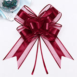 Wine extra large metallic gift bow 10cm x 2.4m, 5 pack