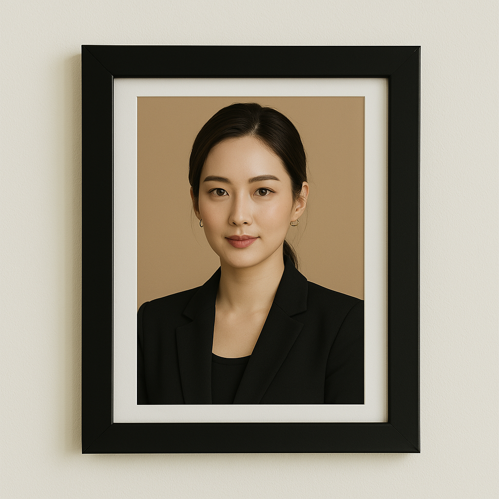 🖼️ A4 Photo Frame – Modern Display Frame(A4) showcasing a professional portrait with a sleek black design.