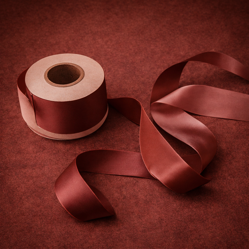 Chocolate brown satin ribbon roll for gift wrapping NZ