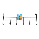 Over Door Hook Rack with multiple hooks for hanging coats and accessories.