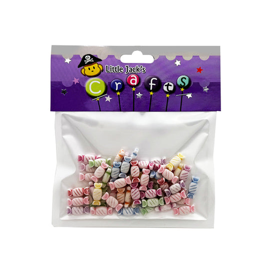 🍭 Little Jack's Candy Bead Set – 25g of Sweet Craft Fun! 🎉 pack of cute pastel candy-shaped beads for crafts