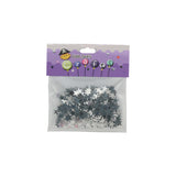Confetti Star(Silver/10MM) packed in a clear bag for craft projects and decorations.