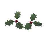 Craft Holly(2PCS/L) decorative leaves and berries for holiday crafting and decor.