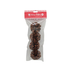 Pine Cone(4PCS) packed in a clear plastic bag, ideal for holiday decorations and crafts.