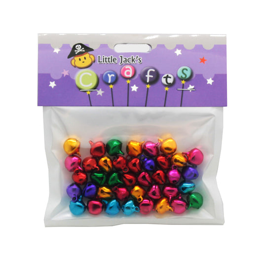 Assorted Craft Bells(Approx.40PCS/1.2CM) pack with colorful metallic bells for creative projects
