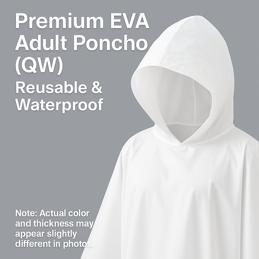Premium EVA Adult Poncho (QW) – Reusable & Waterproof